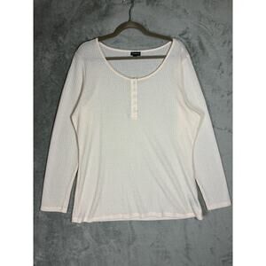 Torrid Blush Cream Thermal Top Tee 2X Plus Size Long Sleeve Neutral Minimal Thin
